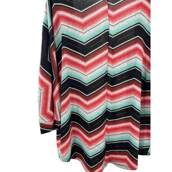 Daily Special Open Front Multicolor 3/4 Sleeve Cardigan Career Casual Size L‎ - Picture 6 of 9